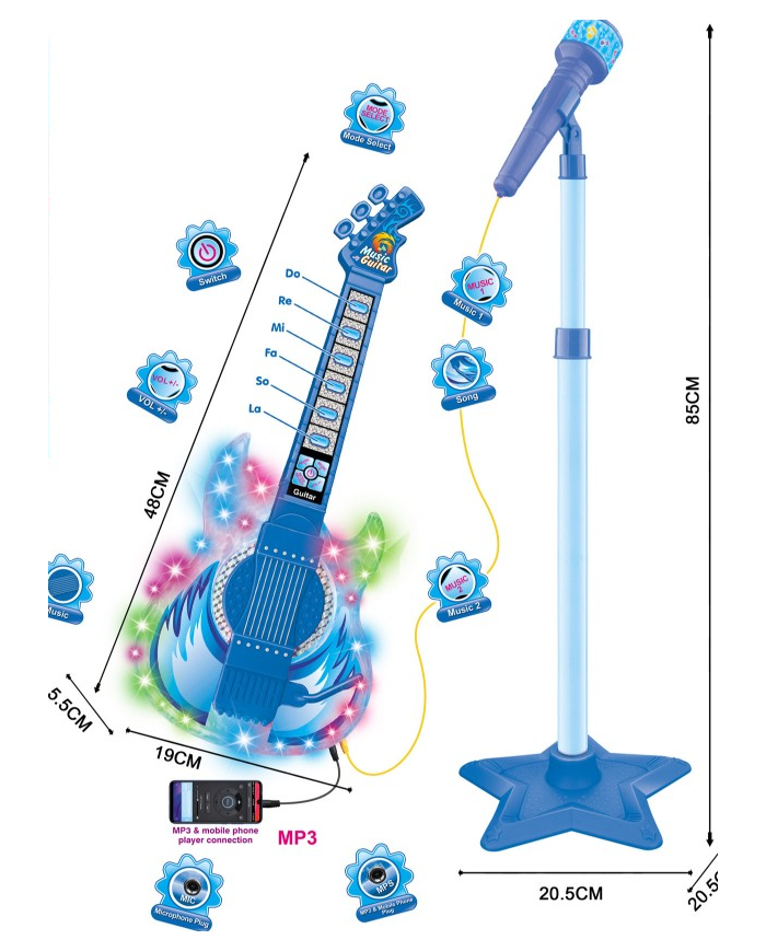 MICROFONO Y GUITARRA SINGER STAR CAJA