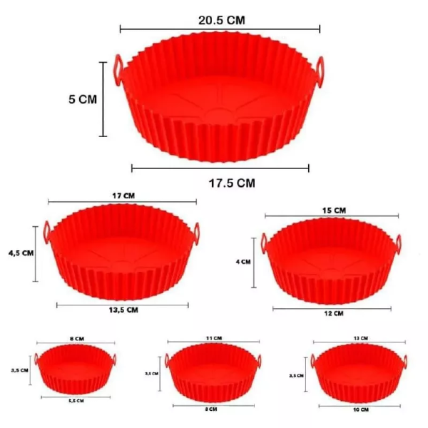 SET BANDEJAS PROTECTORAS DE SILICONA PARA AIR FRYER