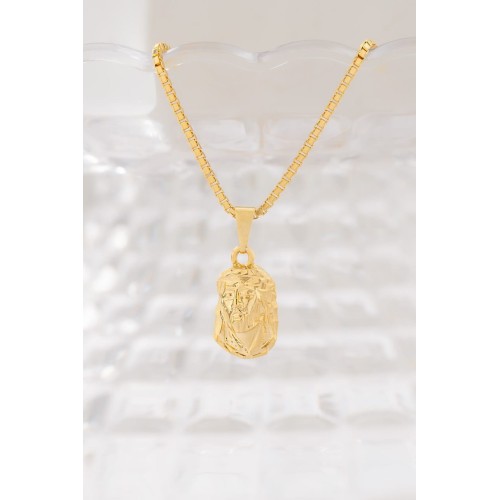cadena veneciana de 1.5mm 65cms  dije rostro tallado