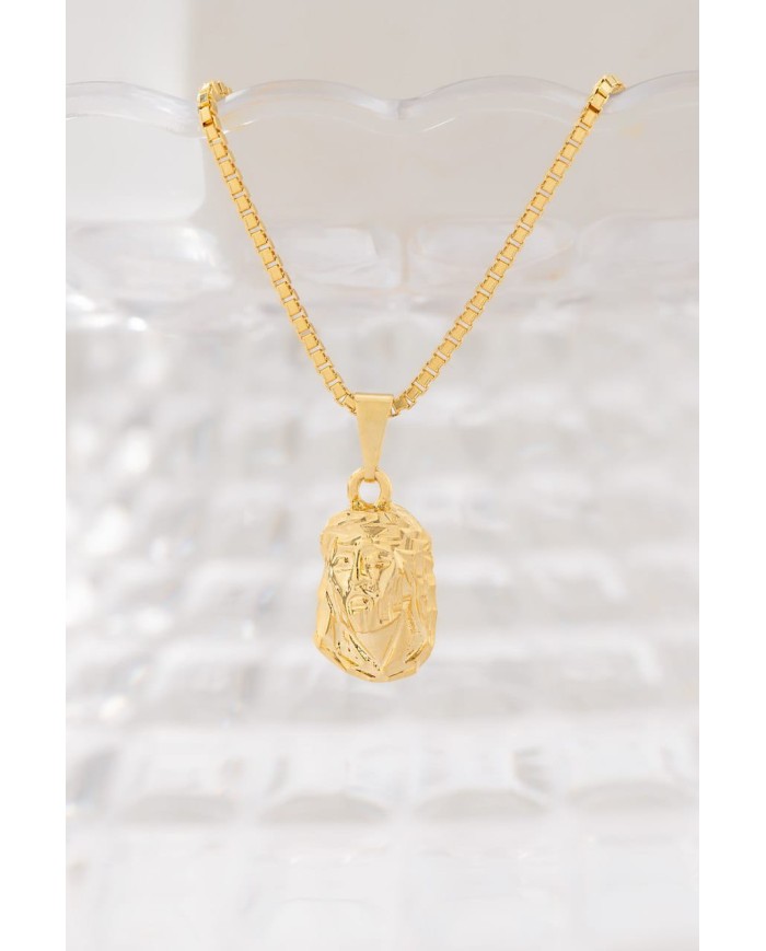 cadena veneciana de 1.5mm 65cms  dije rostro tallado