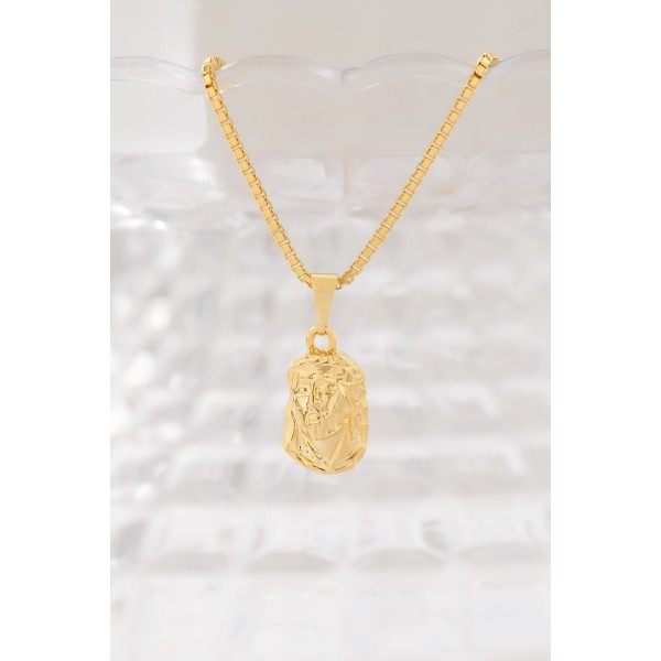 cadena veneciana de 1.5mm 65cms  dije rostro tallado