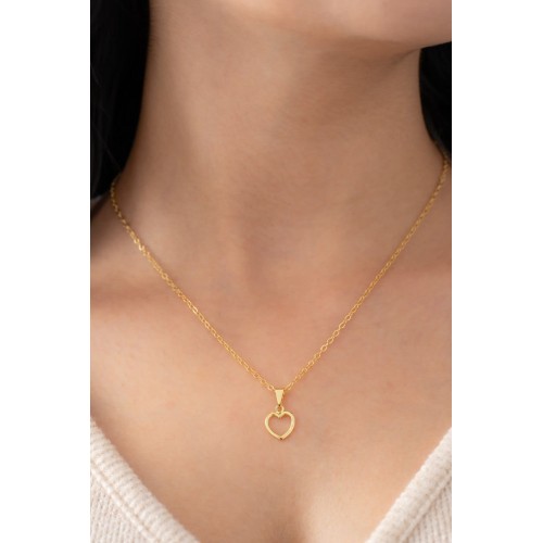 Cadena aros 1.8mm 45 cms y dije corazon silueta