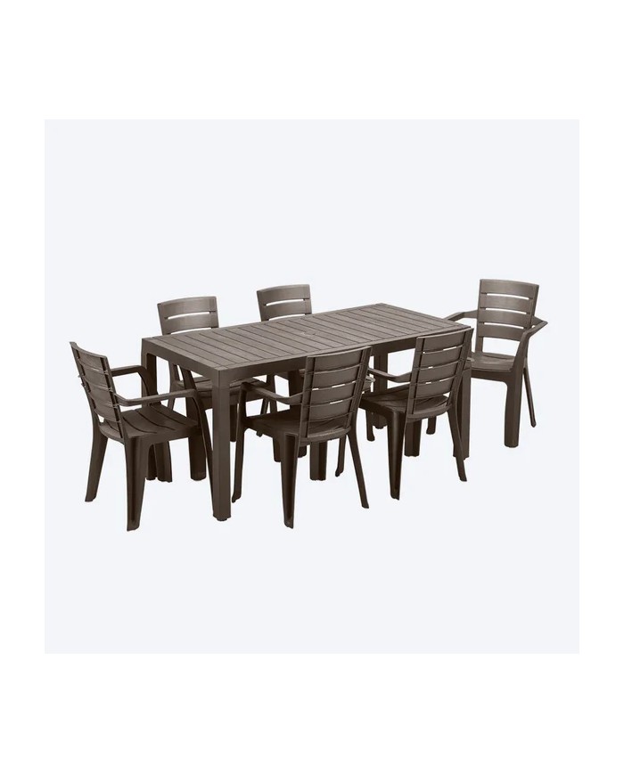 COMBO COMEDOR BARU MOCCA FAMILIAR 6 SILLAS