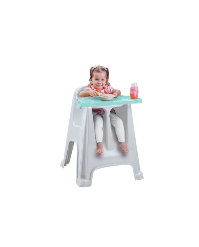 SILLA COMEDOR PARA BEBÉ GRIS VERDE