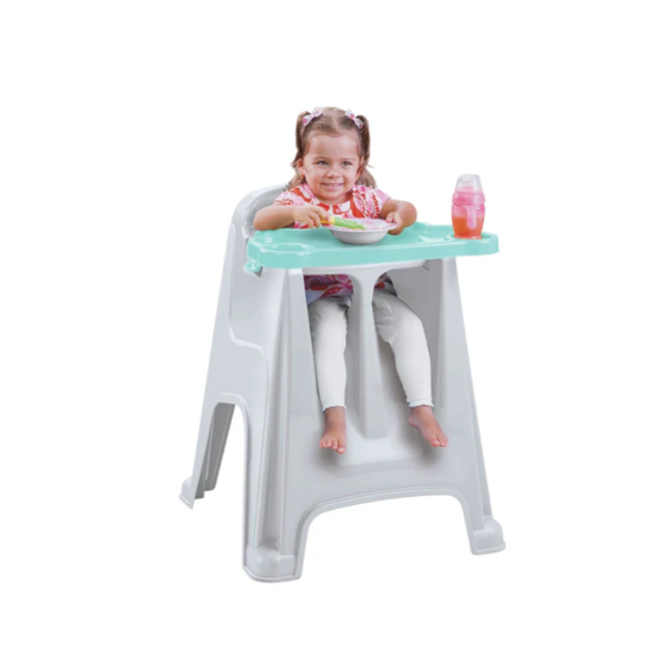SILLA COMEDOR PARA BEBÉ GRIS VERDE