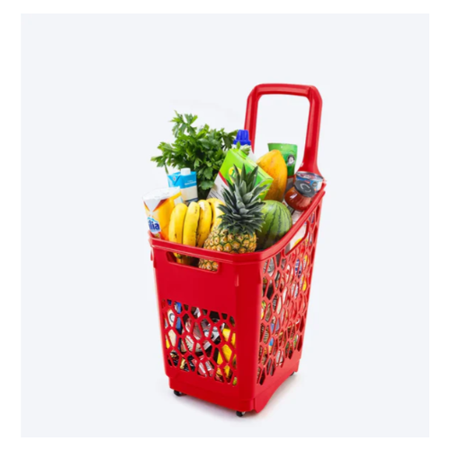 CESTA TRANSPORTADORA DE MERCADO ROJA