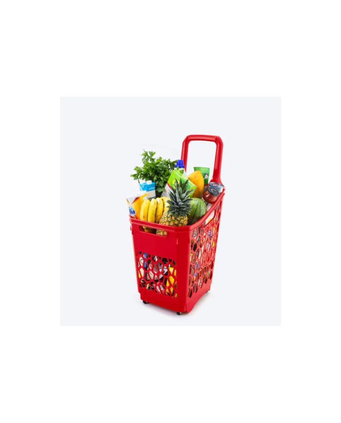 CESTA TRANSPORTADORA DE MERCADO ROJA