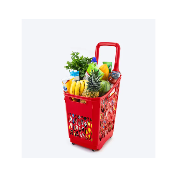 CESTA TRANSPORTADORA DE MERCADO ROJA