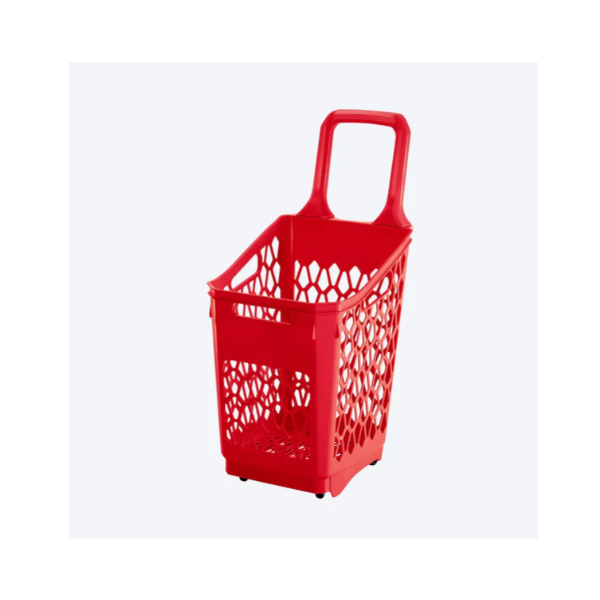CESTA TRANSPORTADORA DE MERCADO ROJA