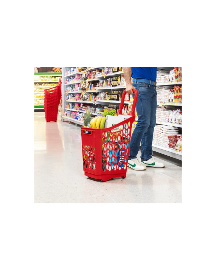 CESTA TRANSPORTADORA DE MERCADO ROJA