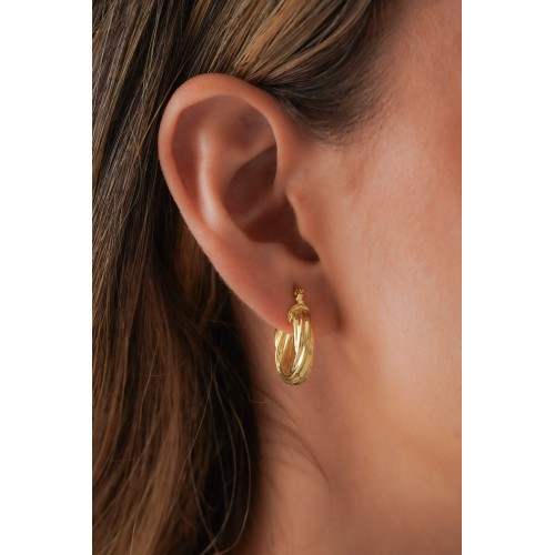 Arete Twisted Stripes 2 Cms