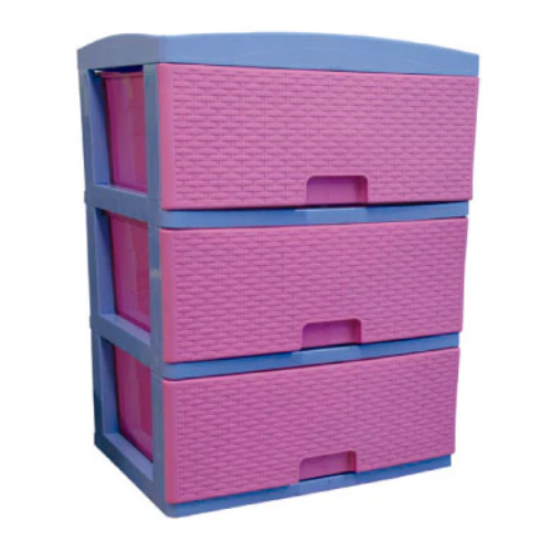 PRACTIMUEBLE GRANDE X 3 GAVETAS AZUL FUCSIA