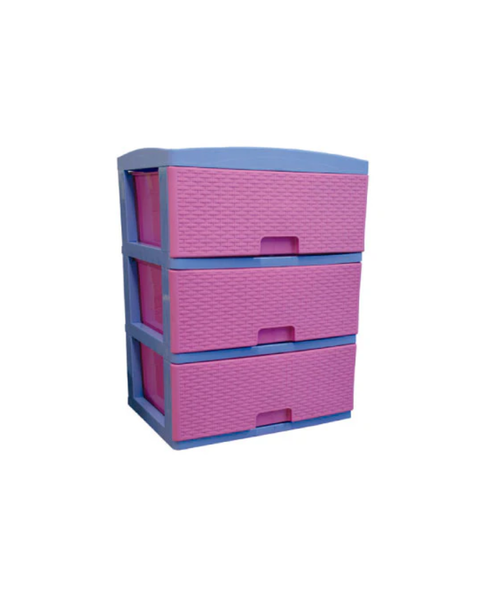 PRACTIMUEBLE GRANDE X 3 GAVETAS AZUL FUCSIA