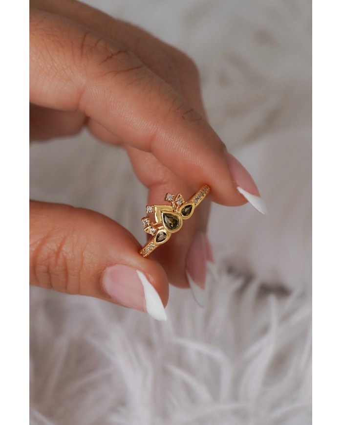 Anillo Green Bloom Ajustable