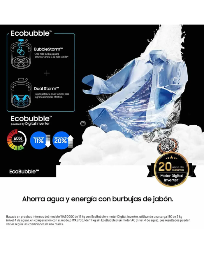 LAVADORA SAMSUNG 17 KL WA17CG6441BDCO