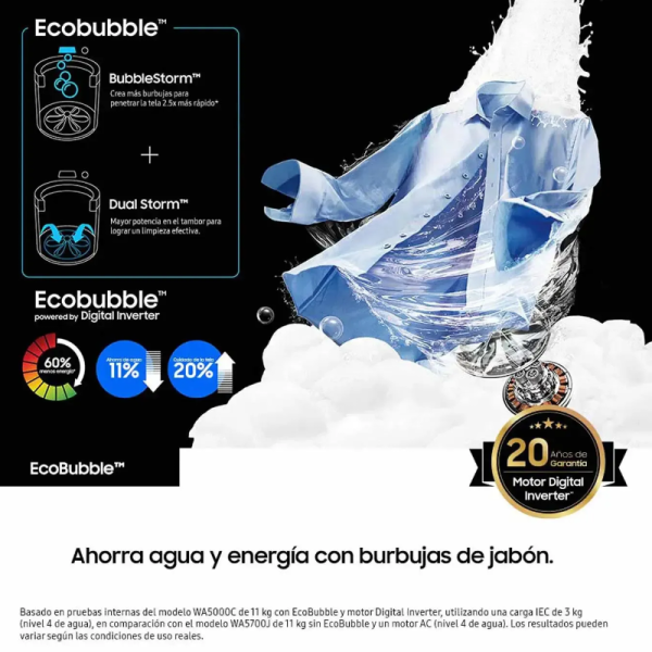 LAVADORA SAMSUNG 17 KL WA17CG6441BDCO
