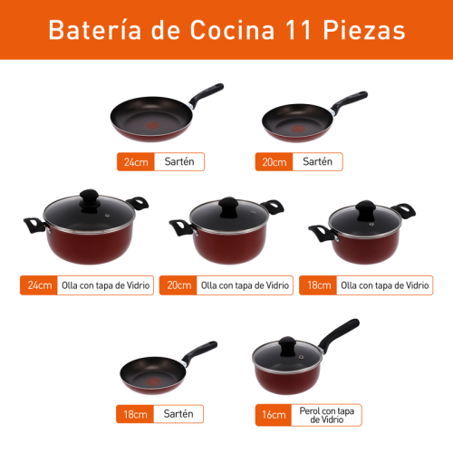 BATERÍA 11 PZAS IMUSA Antiadherente Talent