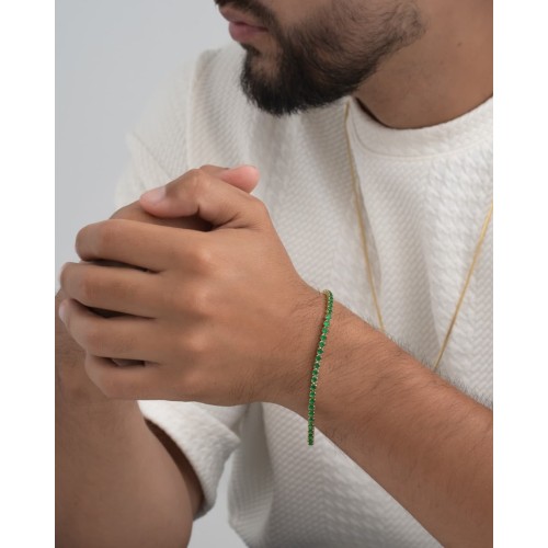 Pulsera Circonias Verde 20 Cms