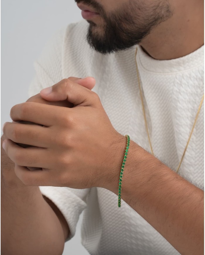 Pulsera Circonias Verde 20 Cms