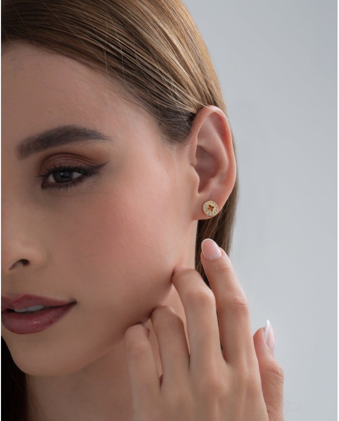 Arete Clover Redondo Silueta 9 mm
