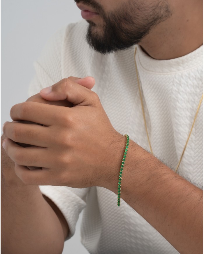 Pulsera Circonias Verde 20 Cms