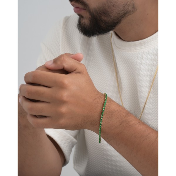 Pulsera Circonias Verde 20 Cms