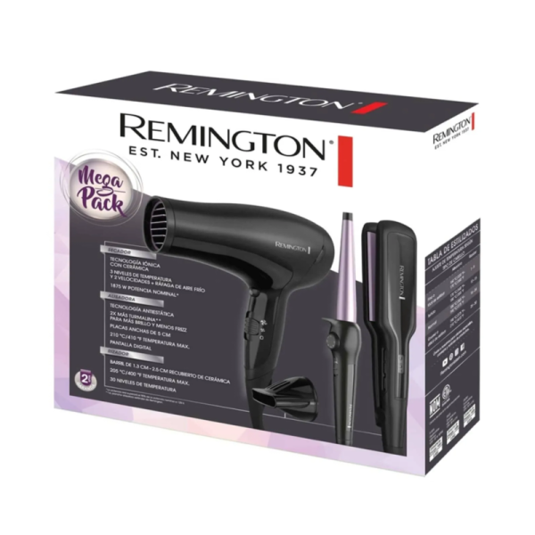 COMBO REMINGTON Alisadora+Secador+Ondulador S5520-D3015