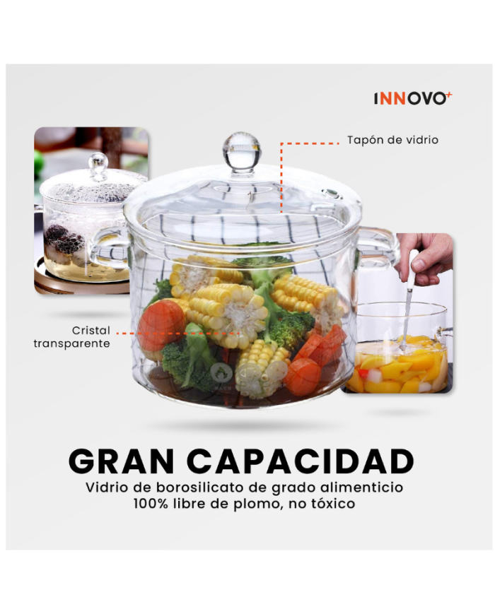 OLLA VIDRIO TEMPLADO 1500 ML