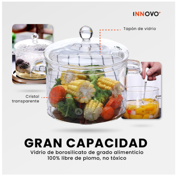 OLLA VIDRIO TEMPLADO 1500 ML