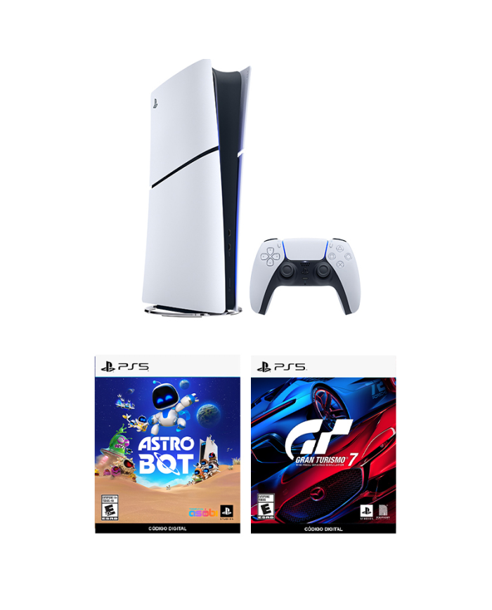 PS5 SLIM DIGITAL 825GB 2 JUEGOS + CONTROL