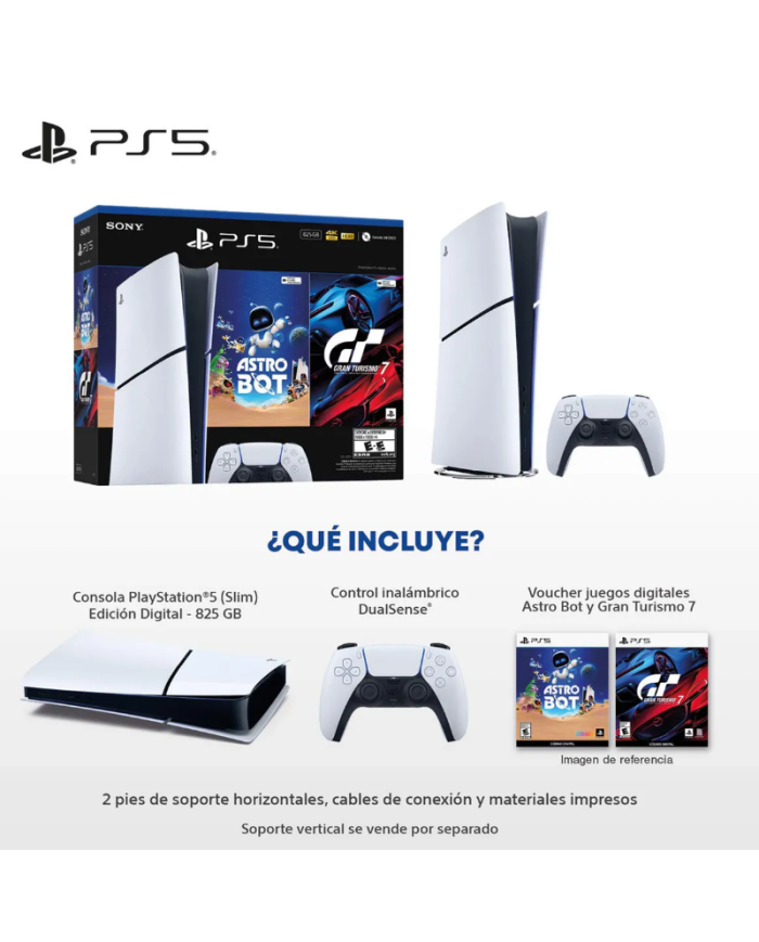 PS5 SLIM DIGITAL 825GB 2 JUEGOS + CONTROL