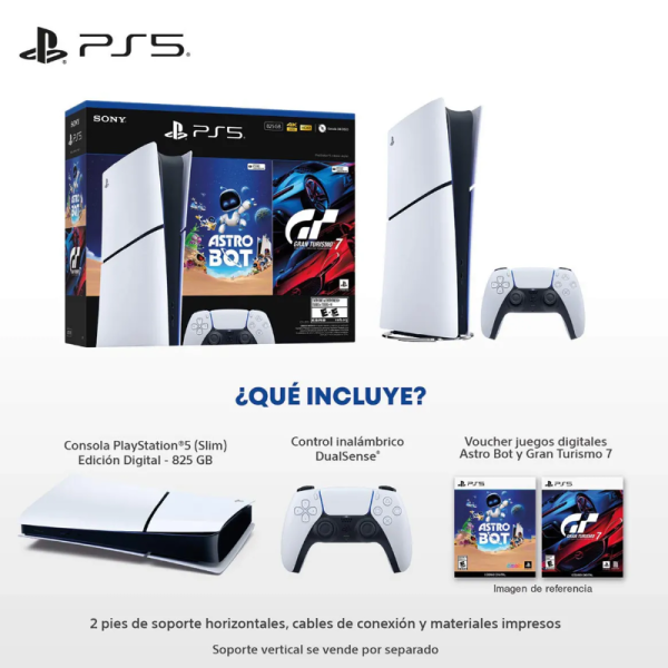 PS5 SLIM DIGITAL 825GB 2 JUEGOS + CONTROL