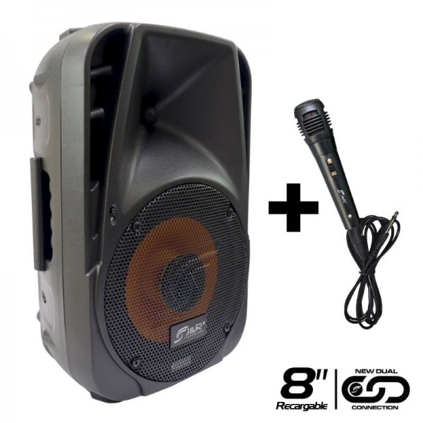 CABINA RECARGABLE AMPLIFICADA 8” RMS 80W  J&R